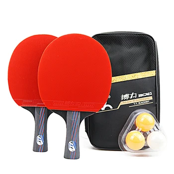 Профессиональные ракетки для настольного тенниса на 6 звезд, резиновая ракетка для пинг-понга с пупырчатыми вставками, высококачественная лопатка-бита с шариками-мешочками