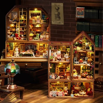 Сделай сам Деревянный кукольный домик Casa Toy Town, модель кукольных домиков, Миниатюра с набором мебели, Игрушки для детей, подарок взрослой девушке