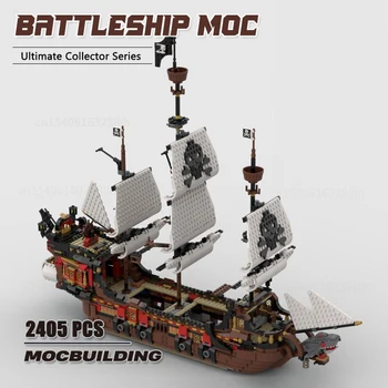 Строительные блоки Movie Scence Battleship MOC, белая модель, технология сборки кирпичей, коллекция игрушек, рождественские подарки