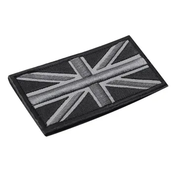 Модная нашивка с эмблемой флага Великобритании Юнион Джек, 10 см x 5 см, новая, (черный/серый)