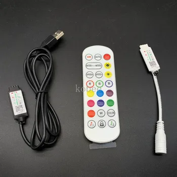 Музыкальный контроллер Bluetooth DC USB RGB контроллер DC12V 24-клавишный ИК-пульт дистанционного управления для 2835 5050 RGB светодиодных лент