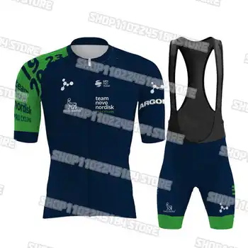 Велосипедная майка Team Novo Nordisk 2023 Новый комплект велосипедной одежды Man MTB Tour с коротким рукавом Ropa Ciclismo Riding Bike Jersey