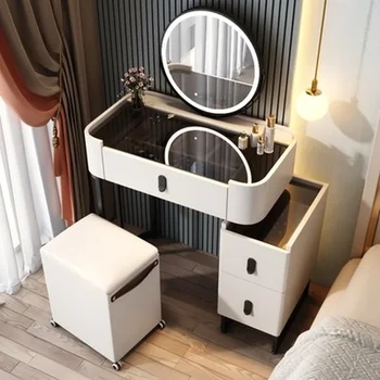 Туалетный столик, современный туалетный столик, Светодиодный Mirros, туалетный столик для спальни, косметический столик с зеркальной мебелью
