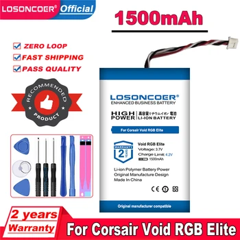 Новый аккумулятор LOSONCOER 1500 мАч 523450P для Corsair Void RGB Elite Batteries + бесплатные инструменты