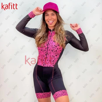 Женский велосипедный комплект Macaquinho Ciclismo Kafitt, костюм для горного велоспорта, комбинезон с длинным рукавом, уличная дорожная форма, индивидуальный комплект