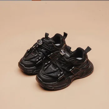 Детская обувь Детская спортивная обувь2023 Четыре сезона Повседневная обувь для мальчиков и девочек с сетчатым покрытием, Дышащая Уличная обувь для папы