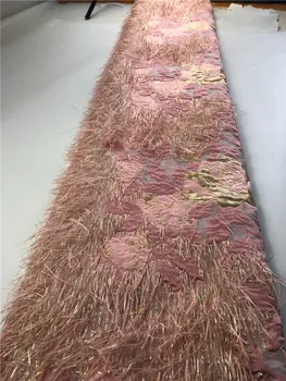 Африканская кружевная ткань из органзы с блестками, французский тюлевый сетчатый гипюр, Нигерийские кружевные ткани, высокое качество
