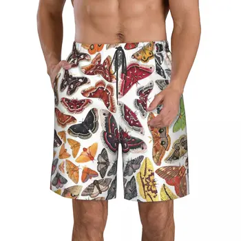 Мужские пляжные шорты Saturniid Moths Of North America, Быстросохнущий купальник для фитнеса, Забавные уличные забавные 3D-шорты