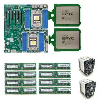 Supermicro H12DSi-N6 placa-mãe 2 cpu amd epyc 7B12 64 núcleo 2,2 ГГц + 8 * Samsung 32G DDR4 3200 RAM материнские платы комплект процессоров