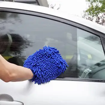Перчатка из синели, 1 шт., односторонняя мягкая рукавица для мытья окон разного цвета для автомобиля