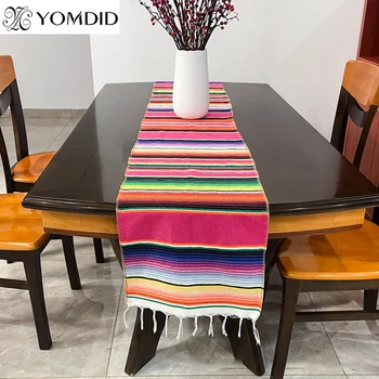 YOMDID, 1 шт, хлопковый настольный флаг, скатерть в мексиканском стиле, настольная дорожка для свадебного декора, украшения стола для банкета, вечеринки, дня рождения