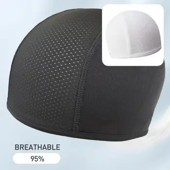 Простой шлем-вкладыш, эластичная однотонная легкая влагопоглощающая шапочка с черепом