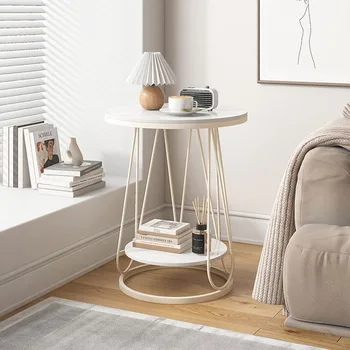 Скандинавский современный металлический круглый маленький журнальный столик Журнальный столик в минималистском стиле Украшение гостиной Мебель для дома Mesa Salon