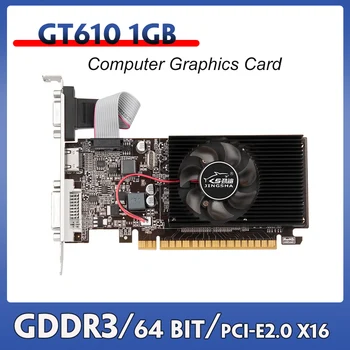 Видеокарта GT610 810 МГц DDR3 1 ГБ Компьютерная Видеокарта 64 бит PCIEx16 2.0 HD VGA DVI Интерфейс для Настольного Игрового Компьютера