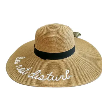 Гибкие Солнцезащитные Шляпы С Большими Полями На Открытом Воздухе Для Женщин Дамы Повседневное Письмо Соломенная Шляпа Панама Лента Защита От Солнца Gorras