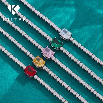 теннисный браслет из муассанита класса люкс 3 мм с цветными высокоуглеродистыми бриллиантами, теннисная цепочка, браслеты из стерлингового серебра 925 пробы для женщин