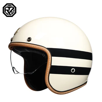 Новейший ретро мотоциклетный шлем с открытым лицом 3/4, велосипедный шлем Capacete с линзой, одобренной DOT