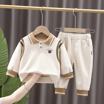 Комплект Одежды для малышей, комплект одежды для мальчиков, 2 предмета, детская одежда, одежда для мальчиков, осенняя детская одежда в корейском стиле, детская спортивная одежда