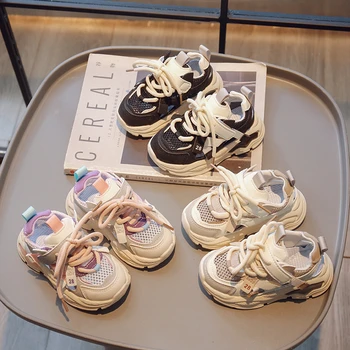 Детская спортивная обувь, Многоцветная Обувь с Дышащей Сеткой Для девочек, 2023, Нескользящая Обувь Для мальчиков, Детские Спортивные Сандалии Cool PU