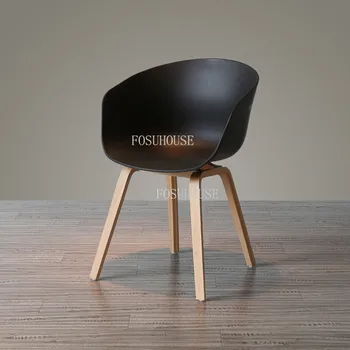 Компьютерный Одноразовый Пластиковый Креативный Современный кофейный стул из массива дерева, обеденный стул в скандинавском стиле