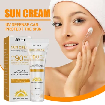 Солнцезащитный крем для лица и тела SPF90, Отбеливающий Солнцезащитный крем, Крем для контроля жирности кожи, Солнцезащитный крем, Увлажняющий Защитный 40 г