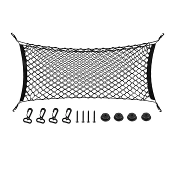 Задняя грузовая сетка, 35-48-дюймовый органайзер для хранения сетки в багажнике в виде конверта, эластичный, регулируемый для автомобилей