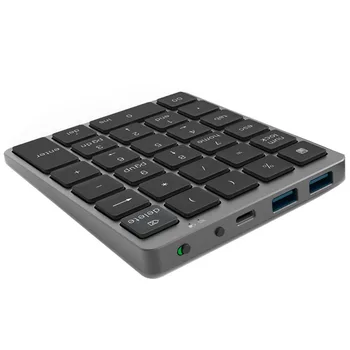 Беспроводная цифровая клавиатура Bluetooth N970 с USB-концентратором, два режима, больше функциональных клавиш, мини-цифровая панель для бухгалтерских задач, черный