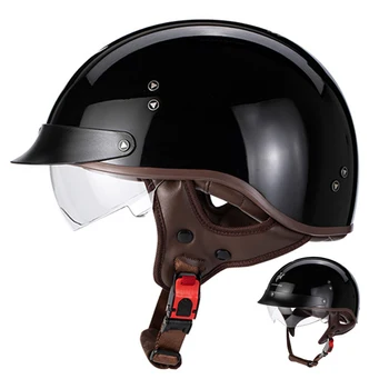 Новый Ретро мотоциклетный шлем Four Seasons, шлем с половиной лица, крушение мотоцикла, Мото, Мужской шлем для езды на скутере, мотоциклетные полушлемы