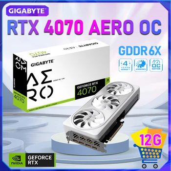Видеокарта GIGABYTE White GeForce RTX 4070 AERO OC 12G NVIDIA GDDR6X Компьютерная ИГРОВАЯ Материнская плата Для Разгона Видео GPU Новая