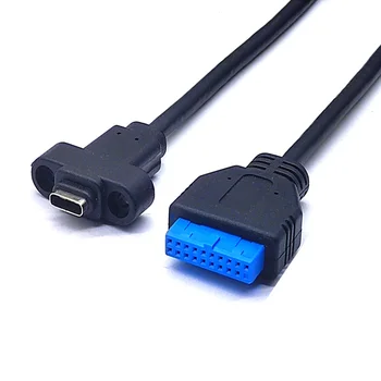 Разъемы USB3.0 20/19Pin к Type-C Однопортовый USB 3.1 Type C Разъем USB-C к материнской плате USB 3.0 19pin Соединительный кабель 30 см/50 см