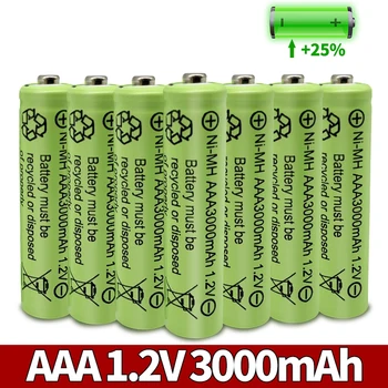 1-20 штук AAA 3000 мАч 3A 1,2 В Ni-MH желтый аккумуляторный элемент для MP3 радиоуправляемых игрушек, светодиодный фонарик