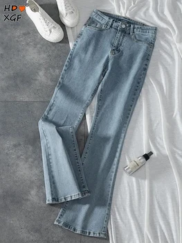 Новые винтажные женские джинсы с высокой посадкой, простые однотонные модные облегающие брюки-карандаш Mujer, универсальные облегающие эластичные джинсовые брюки