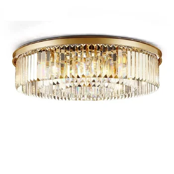 Хрустальный потолочный светильник круглая современная светодиодная лампа для гостиной лампа для украшения комнаты