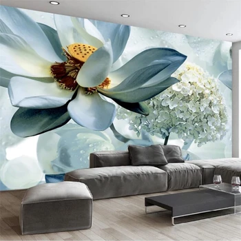 wellyu Papel de parede Индивидуальные большие фрески модные украшения дома скандинавская мода 3d lotus tv фоновые обои