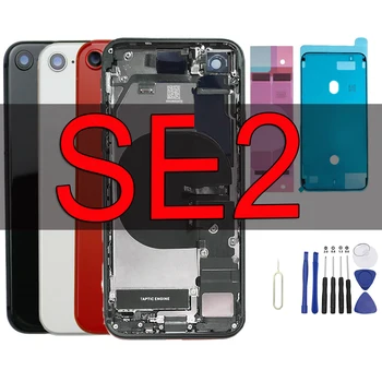 Задняя крышка в сборе для iPhone SE2020 se2, Крышка батарейного отсека, Средняя рама шасси, Задняя дверь, чехол с беспроводным зарядным устройством