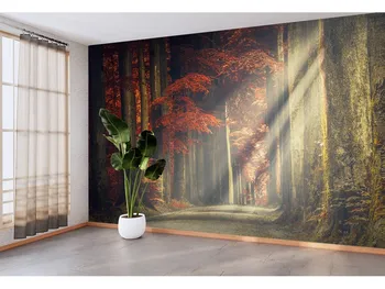 Пользовательские обои Фреска Осенний лес Солнечный Свет Фон стены 3D Обои для стен обои Бытовая Техника