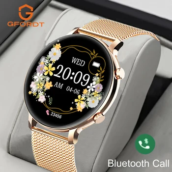 Gfordt 2023 Новые смарт-часы ECG + PPG, женские смарт-часы с Bluetooth-вызовом, Модные водонепроницаемые Женские часы, Фитнес-браслеты для девочек