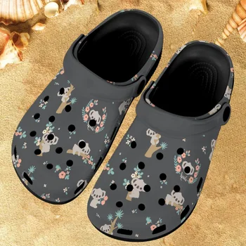 Мультяшные домашние нескользящие тапочки для душа с милым принтом Кара, повседневные модные пляжные сандалии с отверстиями 2023, дышащая пара плоских слайдов, новинка
