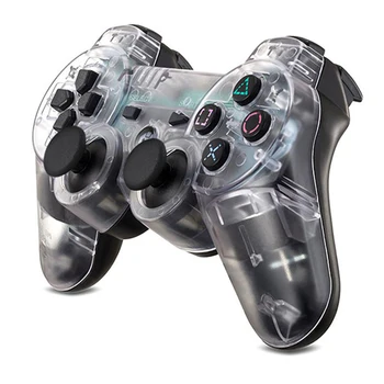 Беспроводной геймпад для видеоигр с двойным амортизатором Прозрачный ручной контроллер для консоли Sony PS3 Playstation 3, пульт дистанционного управления джойстиком