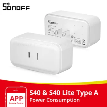 SONOFF S40/S40 Lite 15A Wifi Smart Plug JP Розетка Монитор Питания Защита От Перегрузки Беспроводное Управление Умным Домом для Alexa Google