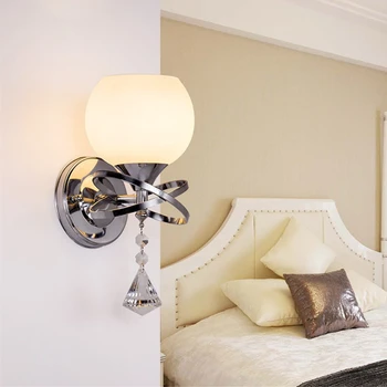 moonlux Стеклянный хрустальный настенный светильник Креативная столовая, гостиная, лампа для прохода, прикроватная лампа для спальни (без лампы)