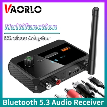 Многофункциональный аудиоприемник Bluetooth 5.3 R / L 2 RCA / 3,5 ММ AUX/ оптоволокно/USB Беспроводной адаптер для воспроизведения U-диска с HD-дисплеем