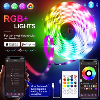 RGBIC Светодиодные Ленты 2,5 М-7,5 М Bluetooth App Control Синхронизация Музыки Светодиодный Светильник С Пультом Дистанционного Управления Для Декора Интерьера Игровой Комнаты Для Вечеринок