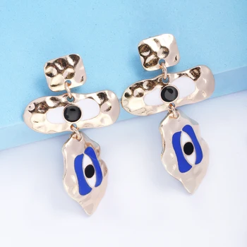 Новые нерегулярные металлические серьги Evil Eyes Для женщин, Свадебные украшения, Подарок оптом