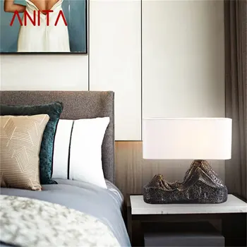 Настольная лампа из смолы ANITA Creative с горным абажуром, светодиодное декоративное настольное освещение для дома, Прикроватная тумбочка