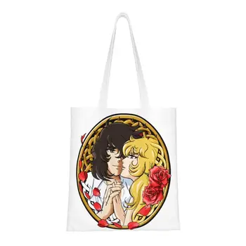 Многоразовая хозяйственная сумка The Rose Of Versailles, женская холщовая сумка-тоут, портативные продуктовые сумки для покупок Oscar И Andre
