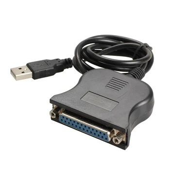 Черный 80-сантиметровый преобразователь печати с USB 2.0 на DB25 с 25-контактным гнездовым портом, параллельный интерфейс