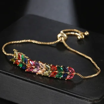 Honghong, Новый модный красочный браслет из циркона, женский темперамент, украшения знаменитостей, подарки для вечеринок, регулируемый размер