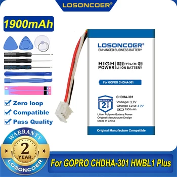 100% Оригинальный аккумулятор LOSONCOER емкостью 1900 мАч для GOPRO CHDHA-301 Hero + Аккумуляторы HWBL1 Plus PR-062334