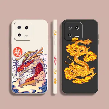 Чехол Для Xiaomi PCOO F3 M3 X2 6X8 CC9E MIX 2 2S 3 4 Shark 3 5 GT Pro 4G 5G Простой Жидкий Силиконовый Чехол Dragon Tattoo